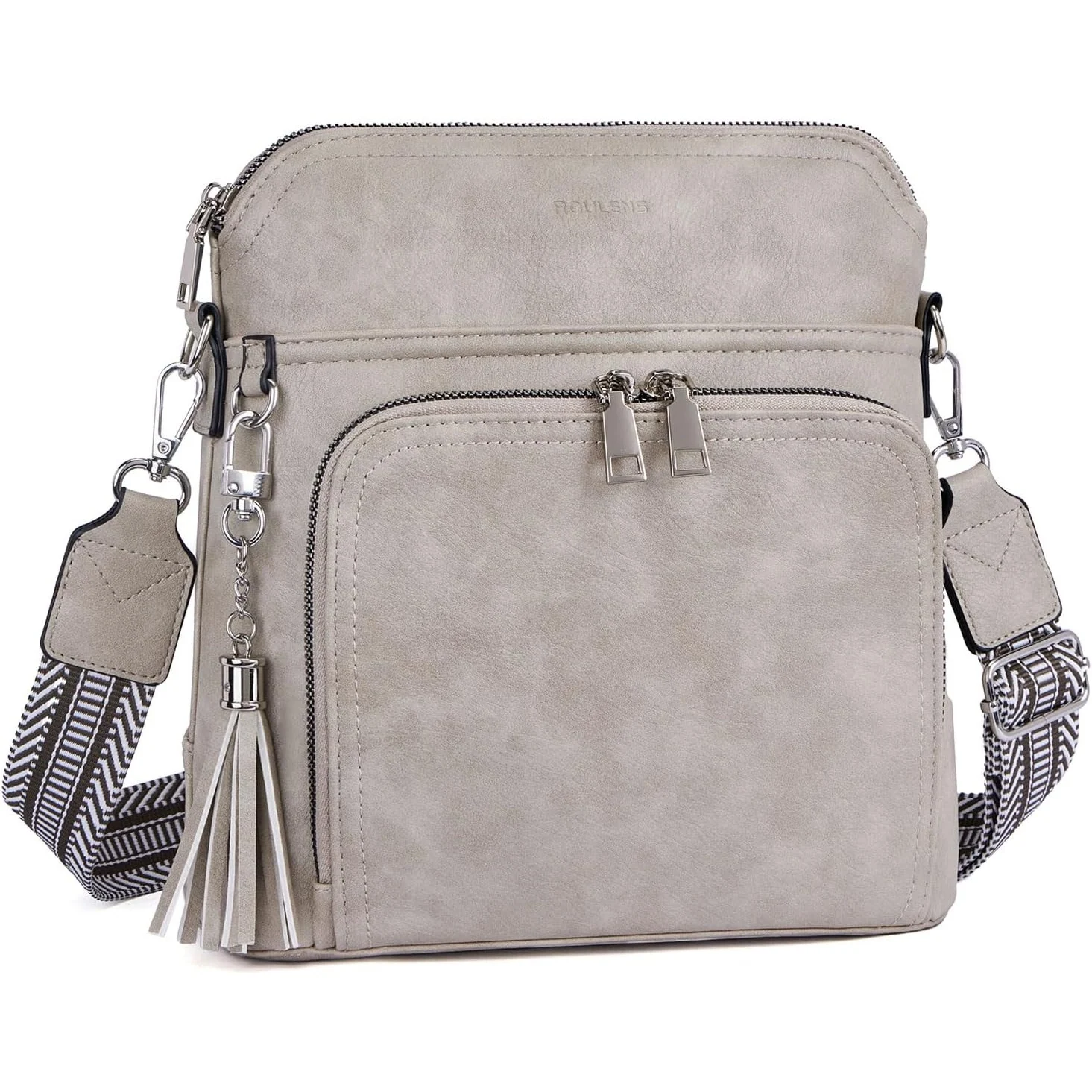 Roulens Tassel Wallet Crossbody in Retro Gray